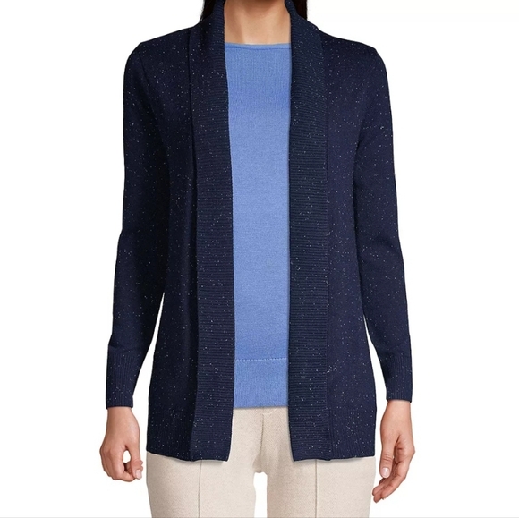 NWOT Lands End Navy Open Cardigan - Picture 4 of 7